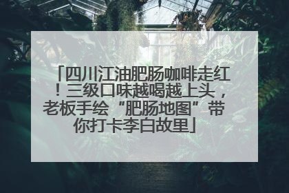 四川江油肥肠咖啡走红！三级口味越喝越上头，老板手绘“肥肠地图”带你打卡李白故里