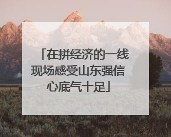 在拼经济的一线现场感受山东强信心底气十足