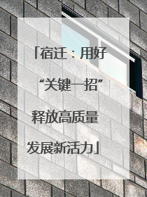 宿迁：用好“关键一招” 释放高质量发展新活力