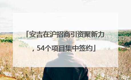 安吉在沪招商引资聚新力，54个项目集中签约