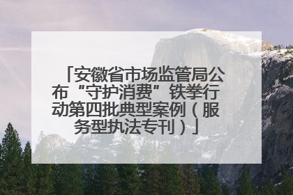安徽省市场监管局公布“守护消费”铁拳行动第四批典型案例（服务型执法专刊）