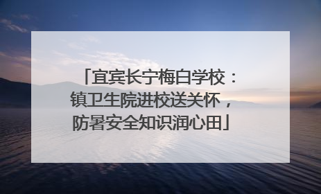 宜宾长宁梅白学校：镇卫生院进校送关怀，防暑安全知识润心田