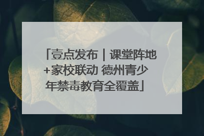 壹点发布｜课堂阵地+家校联动 德州青少年禁毒教育全覆盖