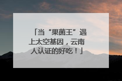 当“果菌王”遇上太空基因，云南人认证的好吃！