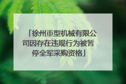 徐州重型机械有限公司因存在违规行为被暂停全军采购资格