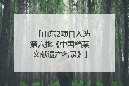 山东2项目入选第六批《中国档案文献遗产名录》