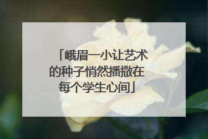 峨眉一小让艺术的种子悄然播撒在每个学生心间
