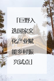 巨野入选国家文化产业赋能乡村振兴试点