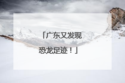 广东又发现恐龙足迹！