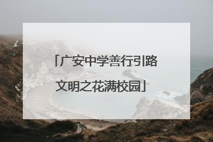 广安中学善行引路 文明之花满校园