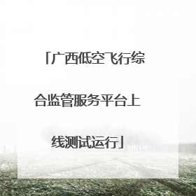 广西低空飞行综合监管服务平台上线测试运行