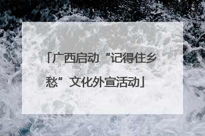 广西启动“记得住乡愁”文化外宣活动