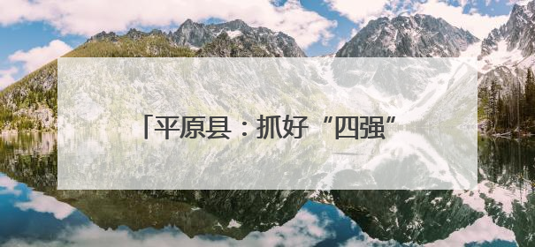 平原县：抓好“四强”党支部建设 打造党旗高高飘扬的战斗堡垒