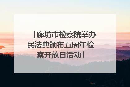 廊坊市检察院举办民法典颁布五周年检察开放日活动