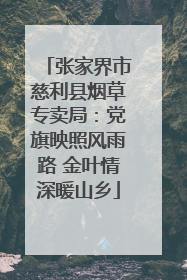 张家界市慈利县烟草专卖局：党旗映照风雨路 金叶情深暖山乡