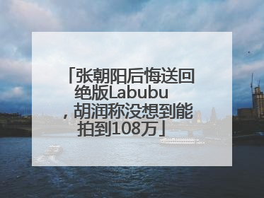 张朝阳后悔送回绝版Labubu，胡润称没想到能拍到108万