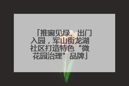 推窗见绿、出门入园，军山街龙湖社区打造特色“微花园治理”品牌