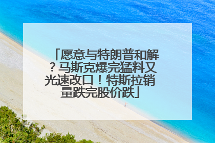 愿意与特朗普和解？马斯克爆完猛料又光速改口！特斯拉销量跌完股价跌