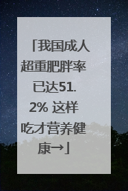 我国成人超重肥胖率已达51.2% 这样吃才营养健康→