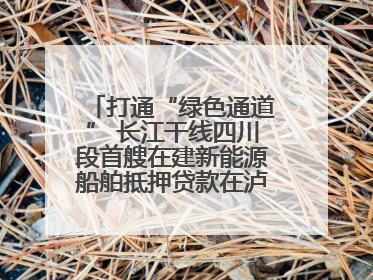 打通“绿色通道” 长江干线四川段首艘在建新能源船舶抵押贷款在泸州落地