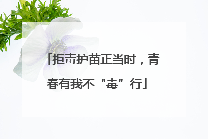 拒毒护苗正当时，青春有我不“毒”行