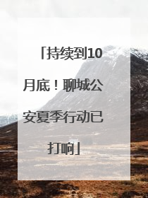 持续到10月底！聊城公安夏季行动已打响
