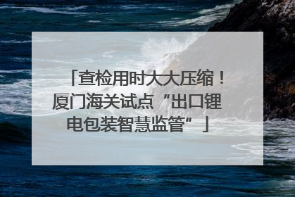 查检用时大大压缩！厦门海关试点“出口锂电包装智慧监管”