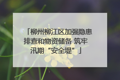 柳州柳江区加强隐患排查和物资储备 筑牢汛期“安全堤”
