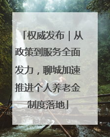 权威发布｜从政策到服务全面发力，聊城加速推进个人养老金制度落地