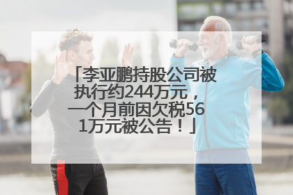 李亚鹏持股公司被执行约244万元，一个月前因欠税561万元被公告！