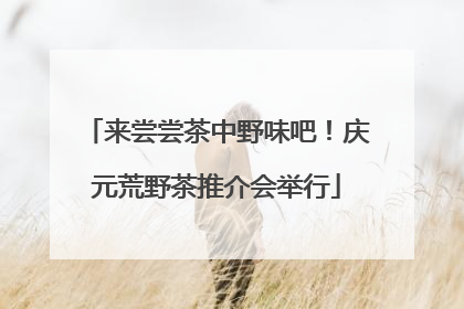 来尝尝茶中野味吧！庆元荒野茶推介会举行