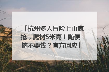 杭州多人冒险上山疯抢，爬树5米高！随便摘不要钱？官方回应