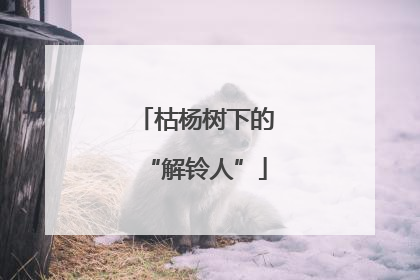 枯杨树下的“解铃人”