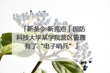 新条令·新亮点丨国防科技大学某学院营区管理有了“电子哨兵”