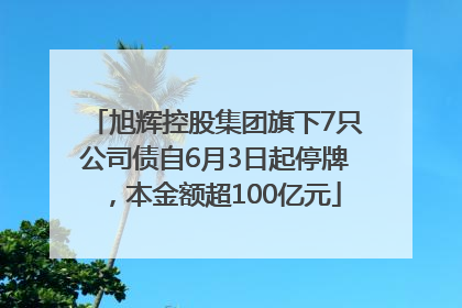 旭辉控股集团旗下7只公司债自6月3日起停牌，本金额超100亿元