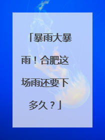暴雨大暴雨！合肥这场雨还要下多久？