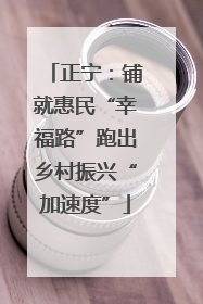 正宁：铺就惠民“幸福路”跑出乡村振兴“加速度”
