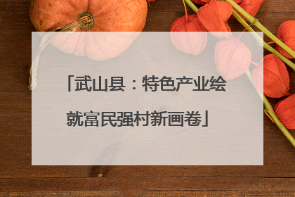 武山县：特色产业绘就富民强村新画卷