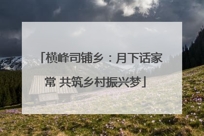 横峰司铺乡：月下话家常 共筑乡村振兴梦