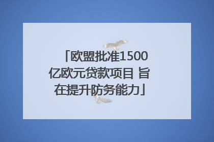 欧盟批准1500亿欧元贷款项目 旨在提升防务能力