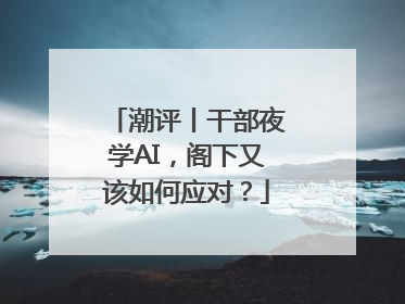 潮评丨干部夜学AI，阁下又该如何应对？