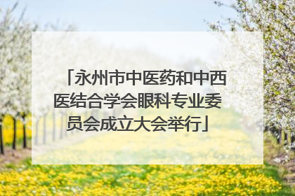 永州市中医药和中西医结合学会眼科专业委员会成立大会举行
