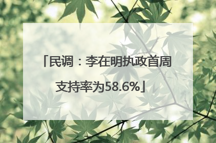 民调：李在明执政首周支持率为58.6%