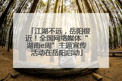 江湖不远，岳阳很近！全国网络媒体“湖南e周”主题宣传活动在岳阳启动