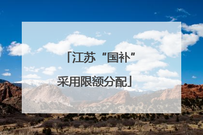 江苏“国补”采用限额分配