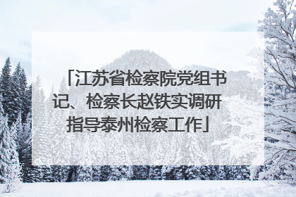 江苏省检察院党组书记、检察长赵铁实调研指导泰州检察工作