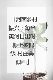 河南乡村振兴：每当黄河日出时 塬上披锦绣 村庄美似画