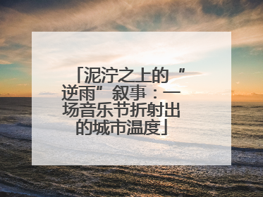 泥泞之上的“逆雨”叙事：一场音乐节折射出的城市温度