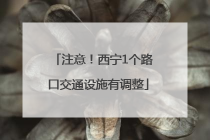 注意！西宁1个路口交通设施有调整