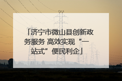 济宁市微山县创新政务服务 高效实现“一站式”便民利企